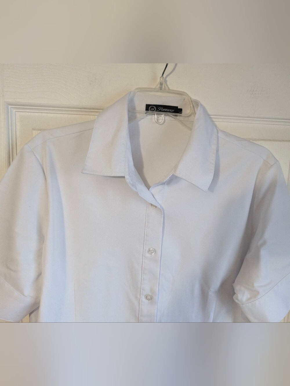 Sunnow Classic White Short-Sleeve Button-Up Top Size L - Picture 5 of 8